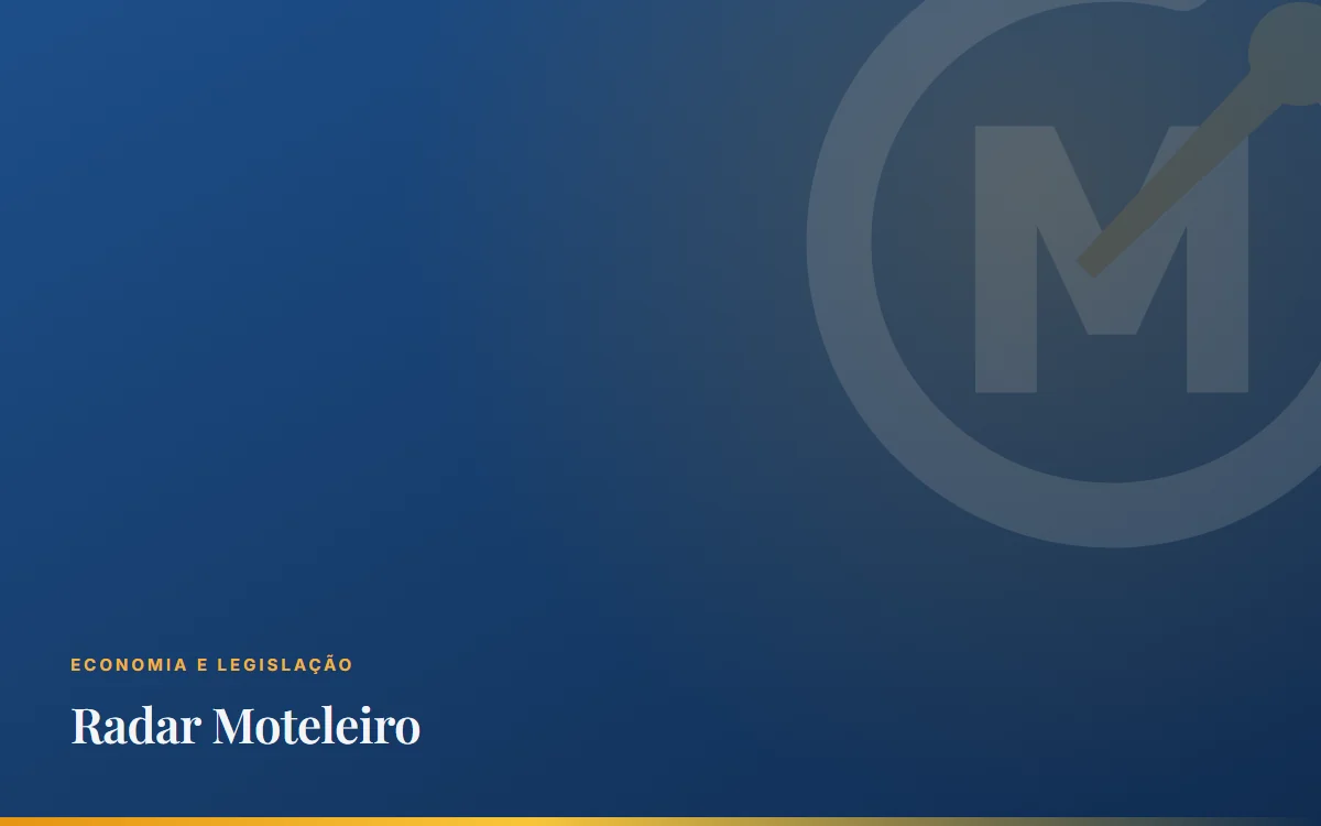 Arte do Radar Moteleiro com a marca do portal sobre fundo azul-marinho.